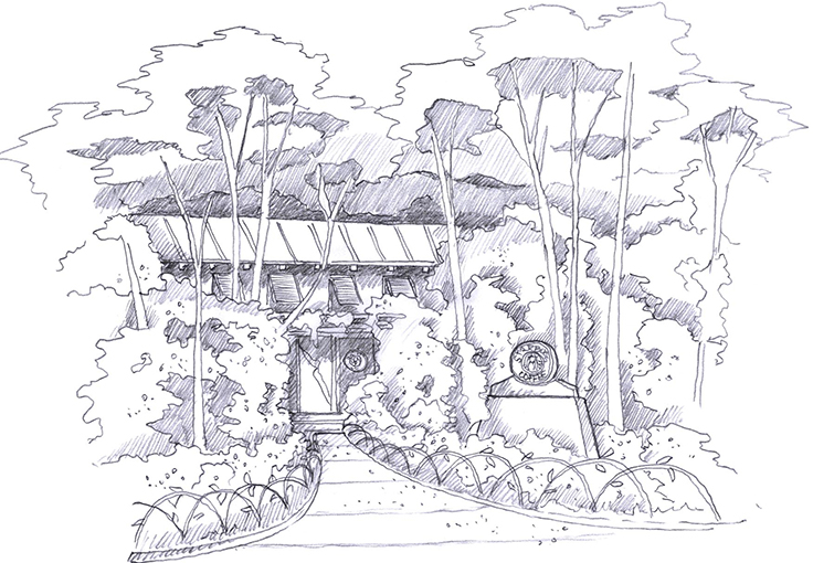 Development drawing for Disney World Starbucks Café.