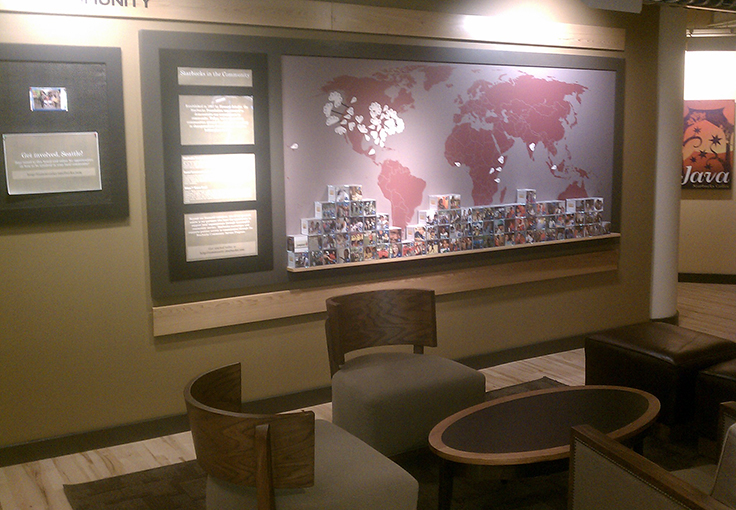 Community display for Starbucks Corporate Facility.